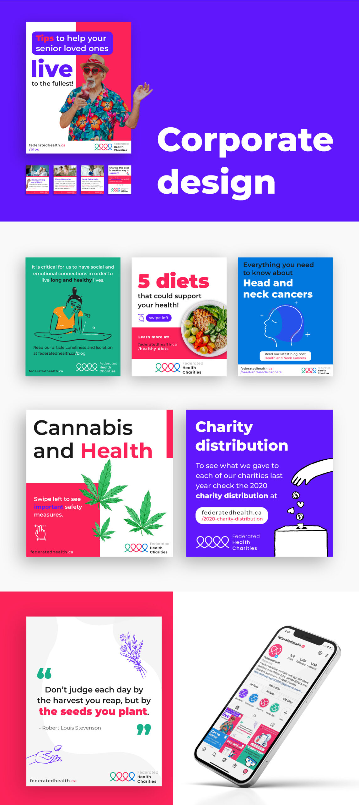 Federated Health Charities Social Media Portfolio Mobile